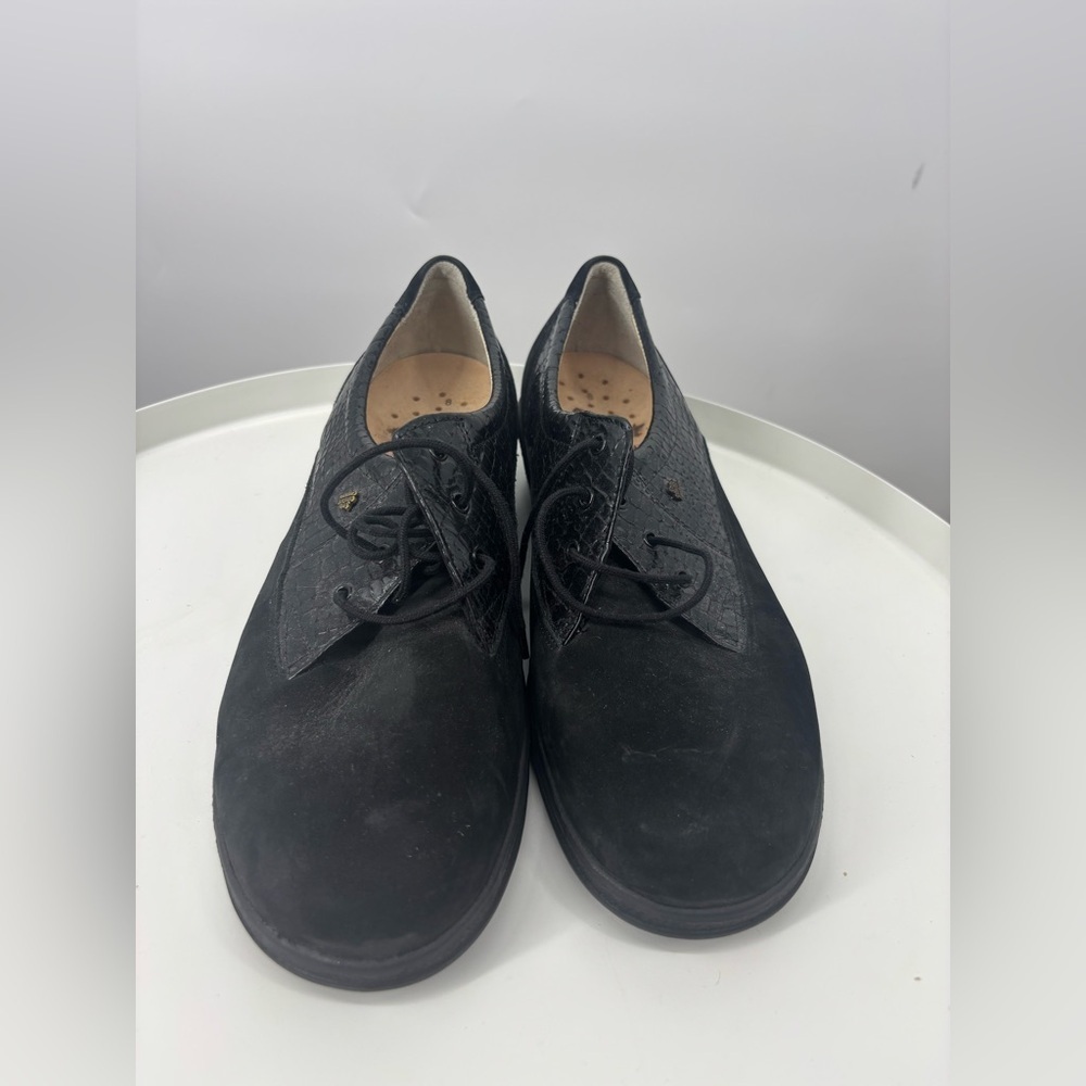 NWOB Men’s Finn Comfort German Made Lace‎ Up Suede Shoes Black 8